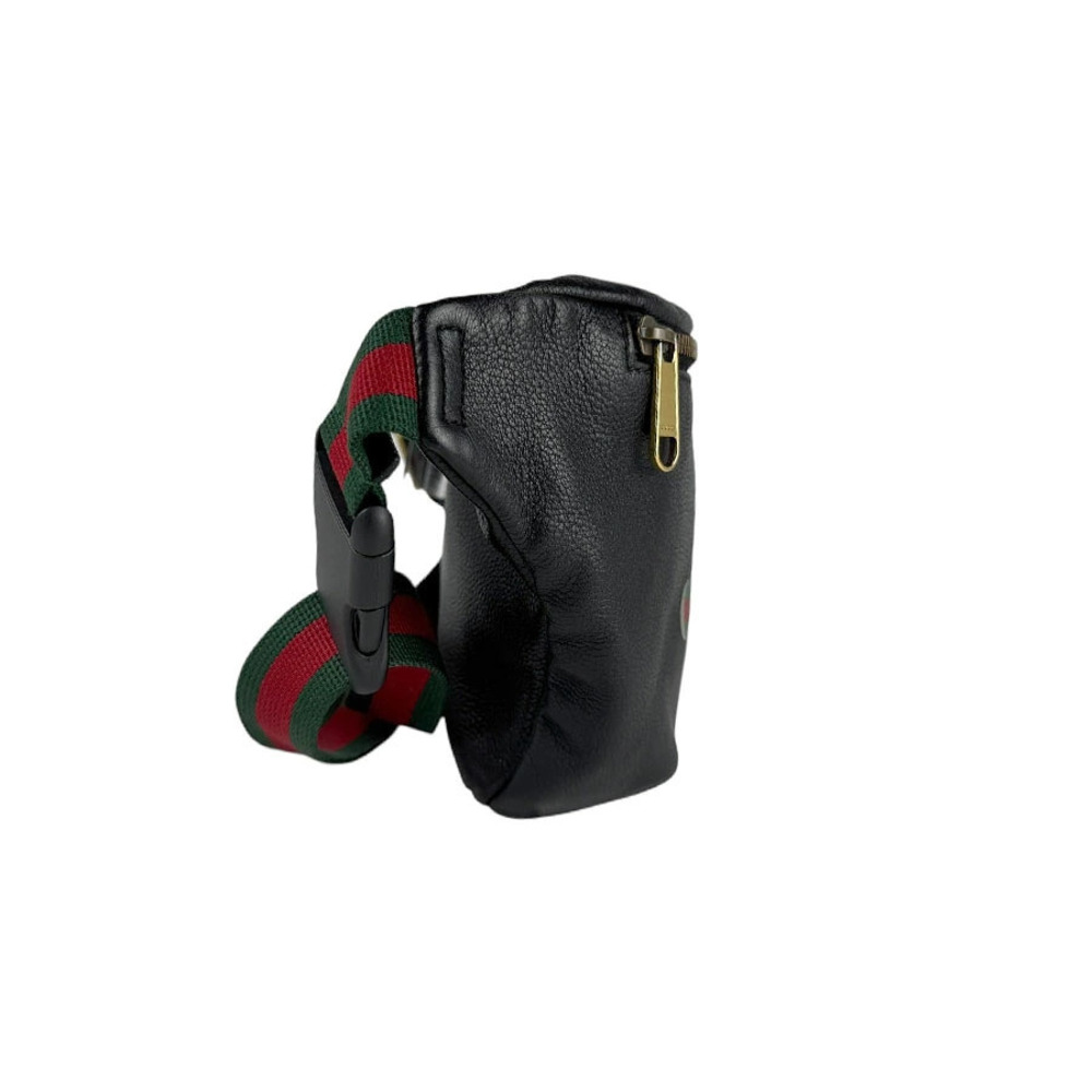 Gucci Body Black Crossbody Leather Belt Waist Bag Bum Black